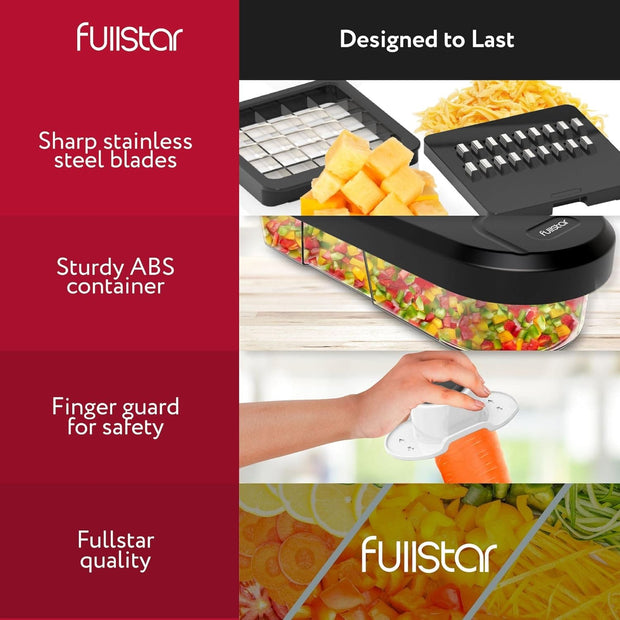 Vegetable Chopper Cutter Mandoline Slicer Cheese Grater - Food Onion Salad Veggie Chopper with Container - French Fry Potato Dicer Slicer Cutter - Kitchen Tools Gadgets (6-in-1)