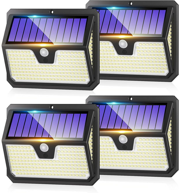Solar Outdoor Security Lights – Motion Sensor LED Lights (4-Pack)