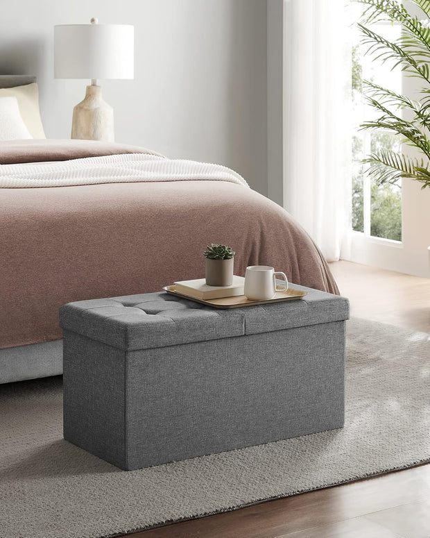 Folding Storage Footstool – Versatile Ottoman & Storage