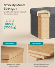 Folding Storage Footstool – Versatile Ottoman & Storage