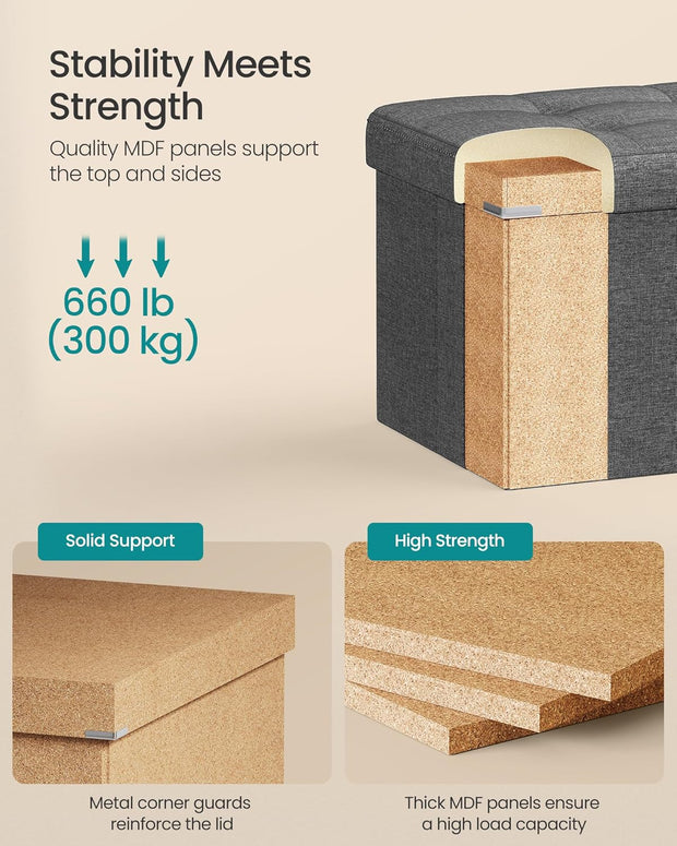 Folding Storage Footstool – Versatile Ottoman & Storage
