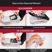 Vegetable Chopper Cutter Mandoline Slicer Cheese Grater - Food Onion Salad Veggie Chopper with Container - French Fry Potato Dicer Slicer Cutter - Kitchen Tools Gadgets (6-in-1)