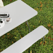 Outsunny Folding Portable Garden Table with Benches