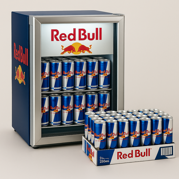 Red Bull Mini Fridge + 24 Cans – Limited Edition Bundle